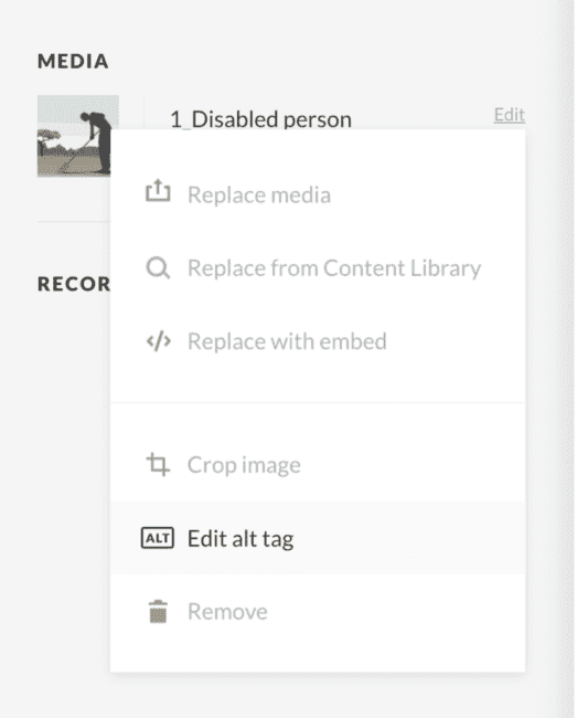 Texte alternatif sur articulate rise