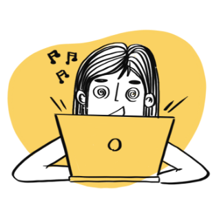 Une femme captivée par la formation e-learning développée par eskills