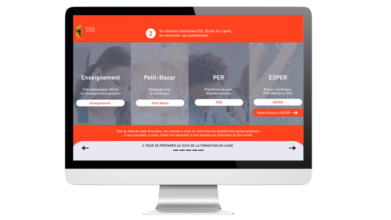 Examples of images of the DIP module, realized for the State of Geneva, on computer