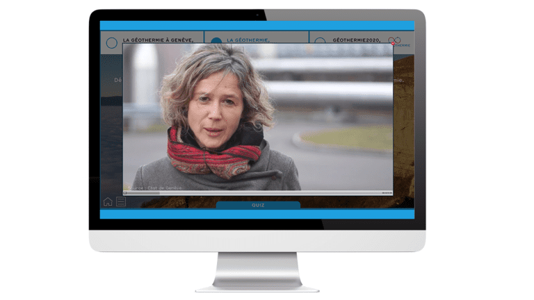 Examples of video of the geothermal module 2020 realized for the industrial services of geneva, on a computer.