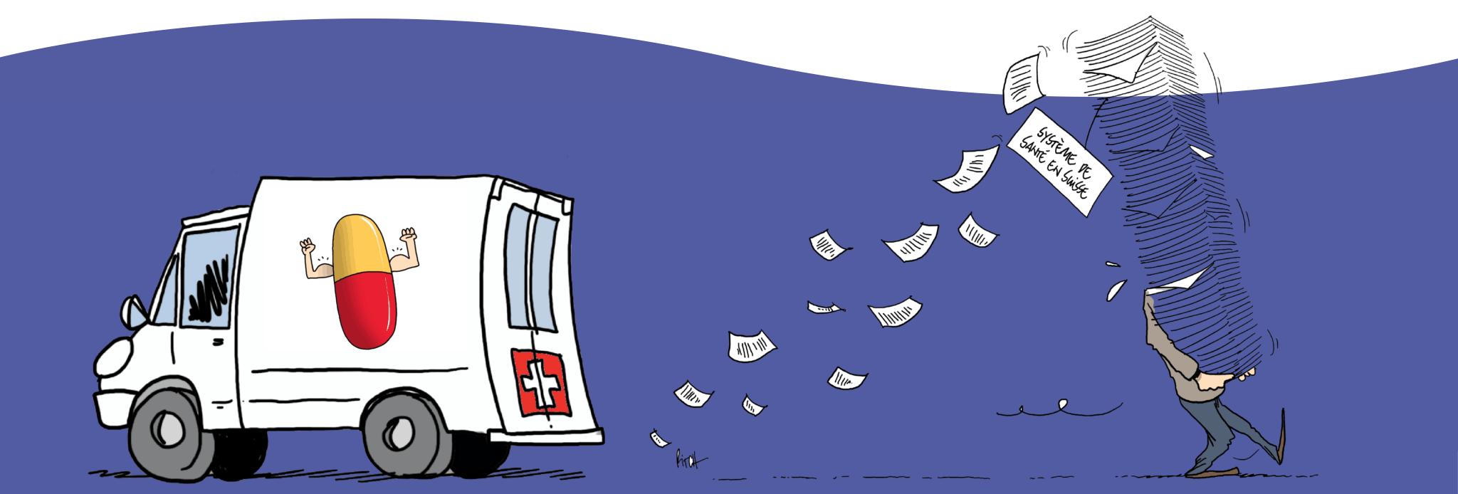 Bannière du projet le système de santé en Suisse pour Sanofi