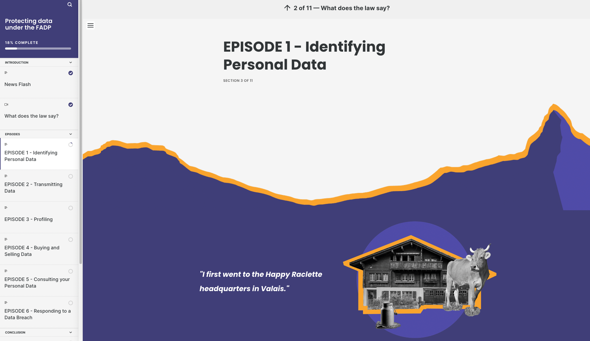 Episode 1, eSkills training on the FADP for Swiss companies