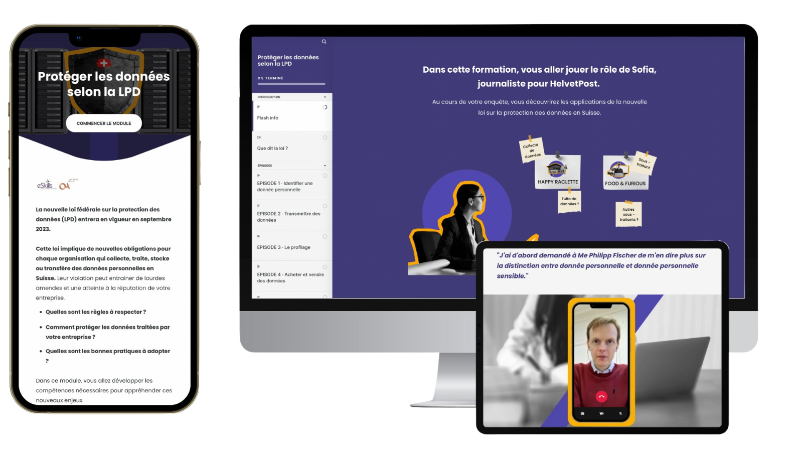 Formation LPD en ligne sur la protection des données en Suisse par eSkills, agence e-learning