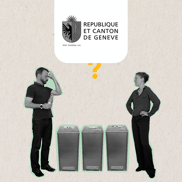 image du point tri installé dans les locaux de l'état de Genève pour le tri des déchets